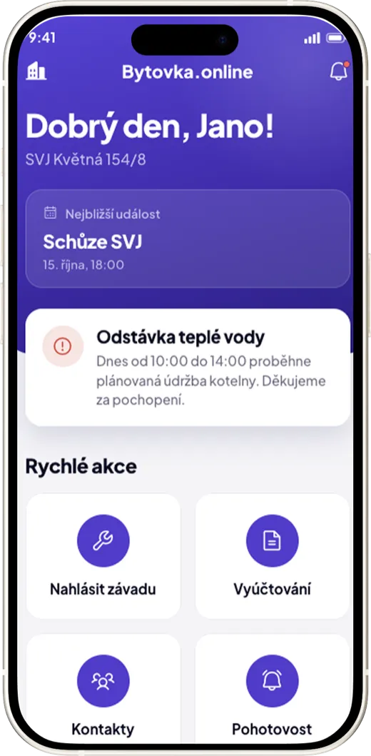 Mobilní aplikace Bytovka.online